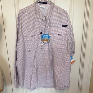 Columbia Men's Purple Checkered Shirt. Super Bahama